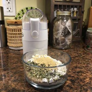 grind dry ingredients with coffee grinder